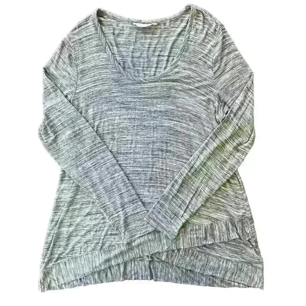 Soft Surroundings Waldport Heather Grey Long Sleeve Tunic Top Women's Size Large